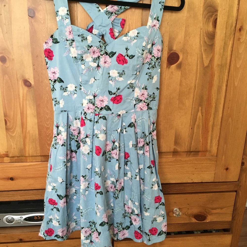 HELL BUNNY "Belinda Roses" print sundress S